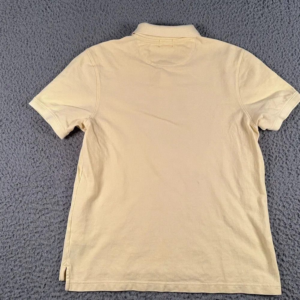 J.CREW Oarsman Polo‎ Shirt Men Large Yellow Short Sleeve Preppy Casual Flaw